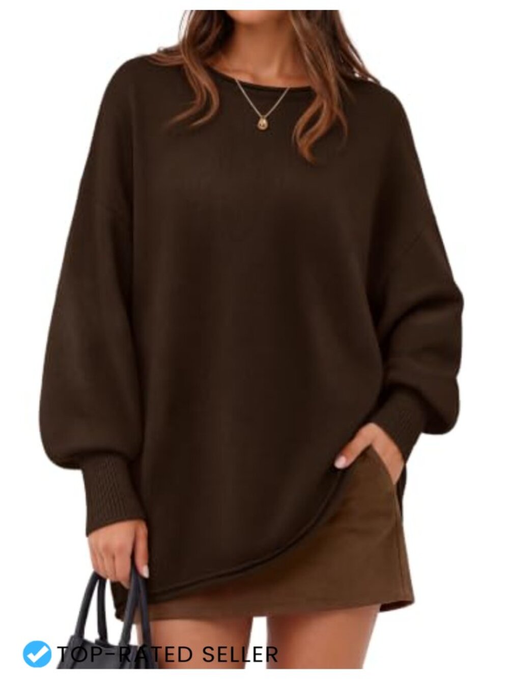 ZESICA Women's Oversized Crew Neck Long Sleeve Pullover Sweater